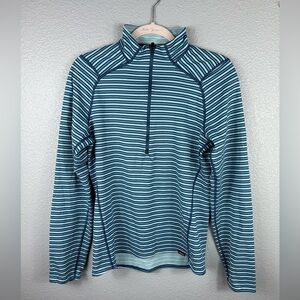 Patagonia Men’s Striped Blue Lightweight Layer Collared 3/4 Zip Activewear Small